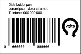 An variation of how the bar code and the volta symbol can look like on a container